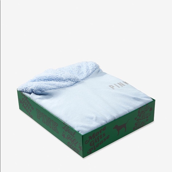 💕 VS PINK PERFECT BLUE SHERPA HOOD PULLOVER SET - Picture 4 of 7